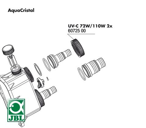 JBL UV-C 72/110W union nut - Гайки для крепления штуцеров к УФ-стерилизаторам AquaCristal UV-C 72/110W 2 шт.