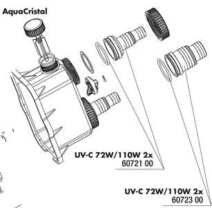 JBL UV-C 72/110W hose tails 2 - Штуцеры 508 мм для присоединения шлангов к УФ-стерилизаторам AquaCristal UV-C 72/110W 2 шт.