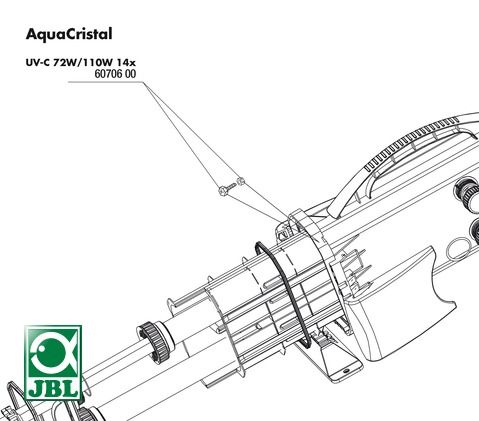 JBL UV-C 72/110W screws M4x18+nuts - Набор фиксирующих винтов и гаек для корпуса УФ-стерилизаторов AquaCristal UV-C 72/110W