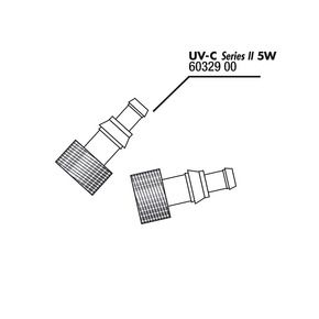 JBL Schlauchtullen + Dicht. fur UV-C 5W (2x) - Присоединительный резьбовой штуцер с двумя прокладками для UV-C стерилизатора на 5 ватт