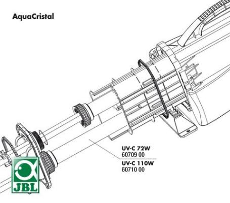 JBL UV-C 72 fused silica insert - Кварцевая колба для УФ-стерилизатора AquaCristal UV-C 72W