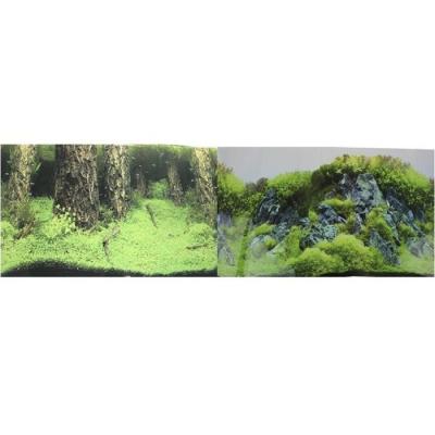 Фон для аквариума Prime Затопленный лес/Камни с растениями 30х60см