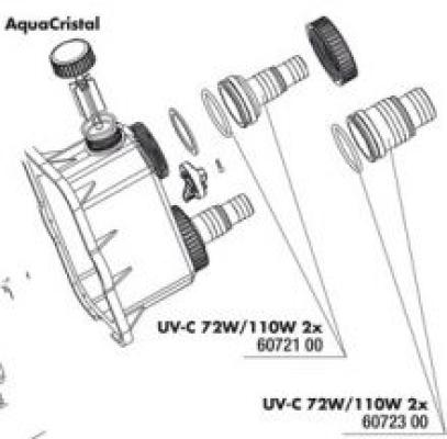 JBL UV-C 72/110W hose tails 1 - Штуцеры 254 мм для присоединения шлангов к УФ-стерилизаторам AquaCristal UV-C 72/110W 2 шт.