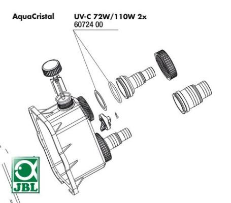 JBL UV-C 72/110W seals tail - Уплотнительные прокладки штуцеров для УФ-стерилизаторов AquaCristal UV-C 72/110W 2 шт.