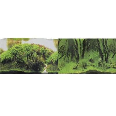 Фон для аквариума Prime Коряги с растениями Растительные холмы 60х150см