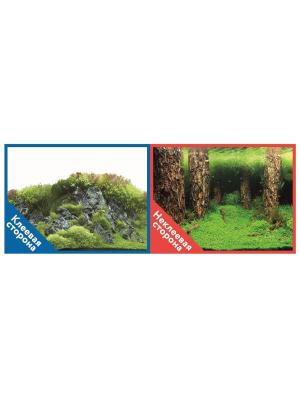 Фон для аквариума Prime самоклеющийся Затопленный лес/Камни с растениями 30x60см