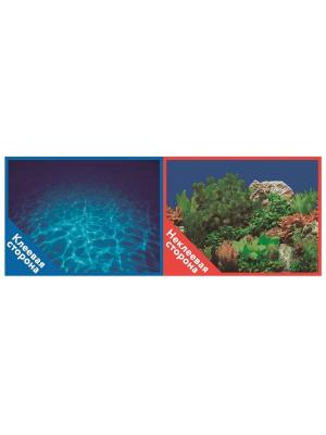 Фон для аквариума Prime самоклеющийся Синее море/Растительный пейзаж 50x100см