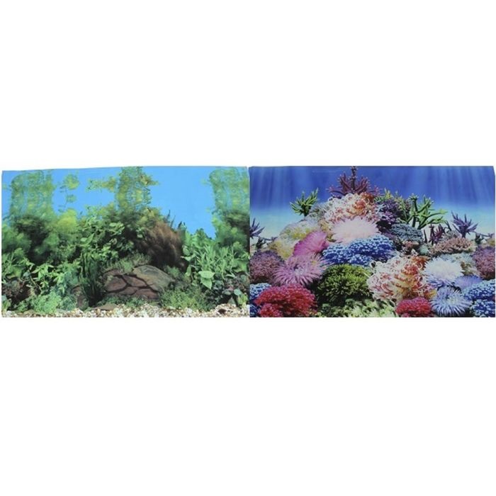 Фон для аквариума Prime Коралловый рай/Подводный пейзаж 30х60см