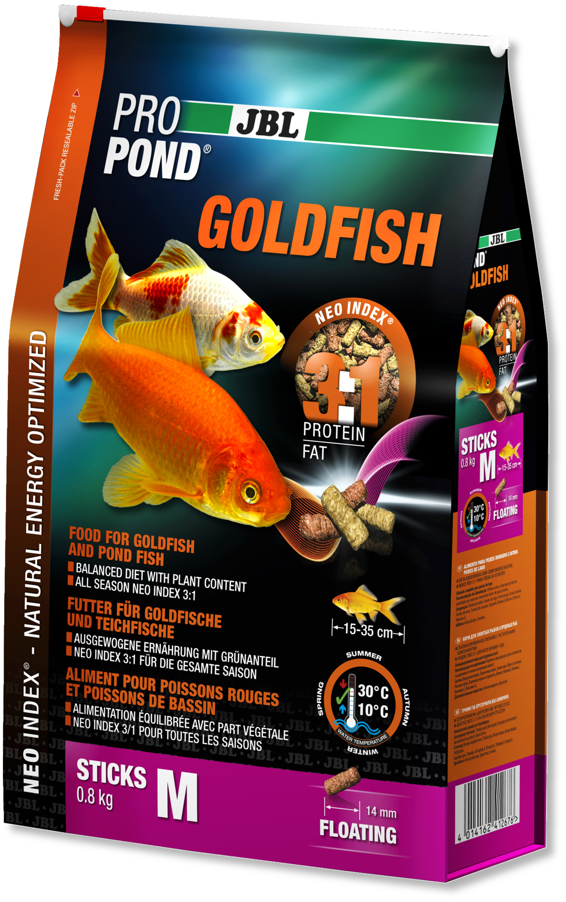 Корм для прудовых рыб JBL ProPond Goldfish M 12л