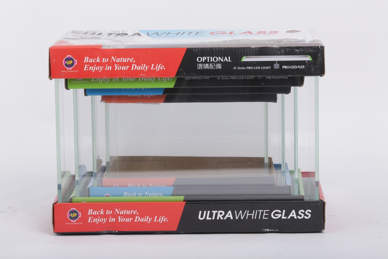Набор аквариумов UpAqua Crystal Glass Tank 4in1 S 6/9/13/20л
