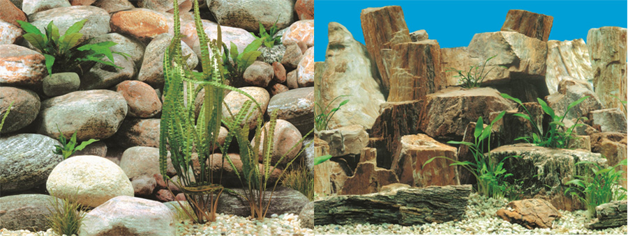 Фон для аквариума Prime Каменная терасса/Каменный рельеф 30x60см