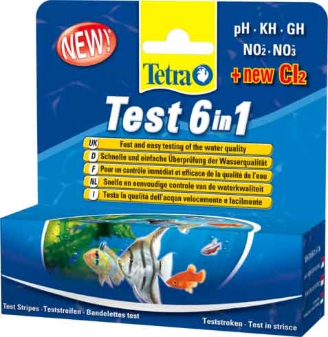Тестовые полоски Tetra 6 в 1 для пресной воды