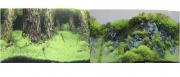 Фон для аквариума Prime Затопленный лес/Камни с растениями 50х100см